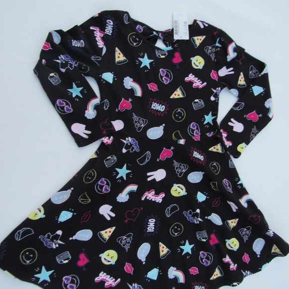 Children's Place Girls Emoji Dress XS 4 - Picture 8 of 8